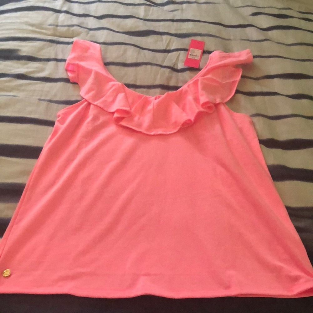 Lilly Pulitzer Alessa top in Pelican Pink.